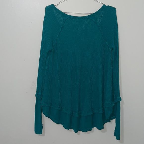FREE people long sleeve tunic XS thumbholes waffle knit - Picture 3 of 4